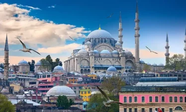 Suleymaniye Mosque located on the Third Hill of Istanbul, Turkey