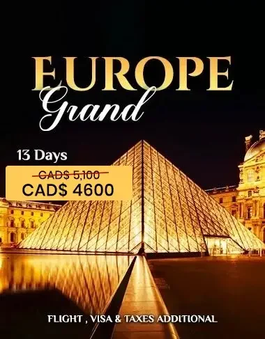Europe Grand 13 Days Tour Package – Louvre Museum Paris